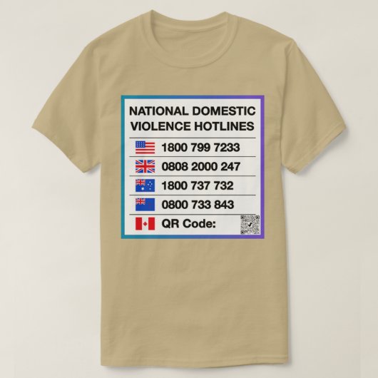 全国家庭内暴力ホットライン Tシャツ (デザイン正面)