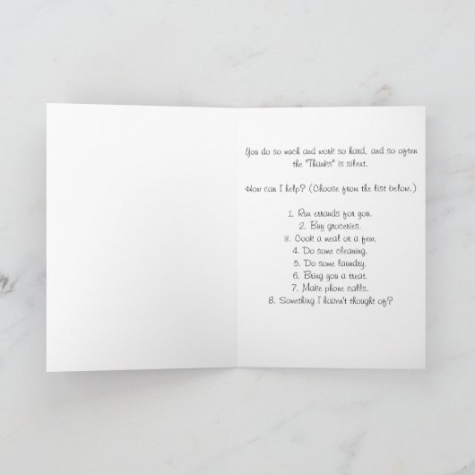 全国家族介護者月黄ハート サンキューカード (内部)