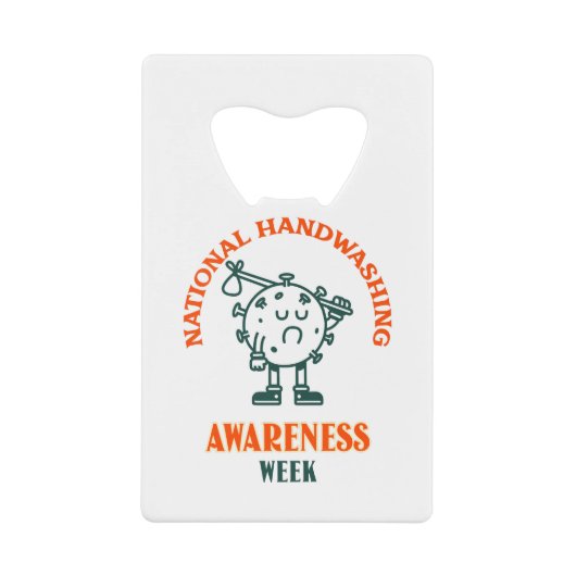 全国手洗い認識度週間 クレジットカード栓抜き (正面)