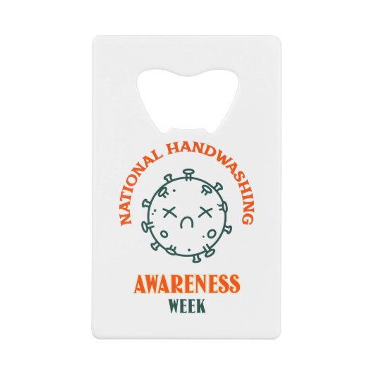 全国手洗い認識度週間 クレジットカード栓抜き (正面)