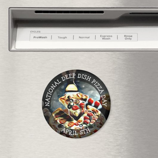 全国深い料理ピザの日4月5日マグネット マグネット (インサイチュ (食洗機))