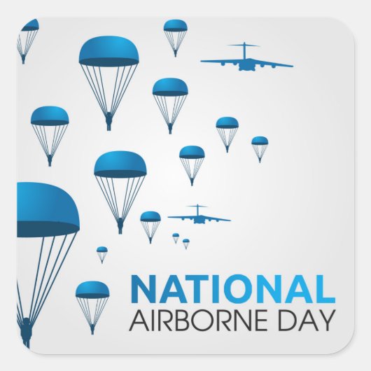 全国空挺記念日 スクエアシール (正面)