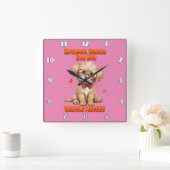 全国純犬日お祝い作品 スクエア壁時計 (ホーム)