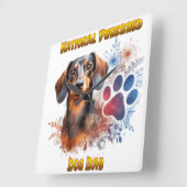 全国純犬日お祝い作品 スクエア壁時計 (傾斜)