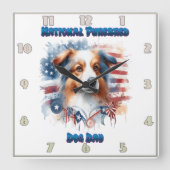 全国純犬日お祝い作品 スクエア壁時計 (正面)
