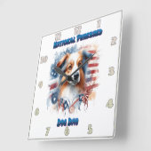 全国純犬日お祝い作品 スクエア壁時計 (傾斜)