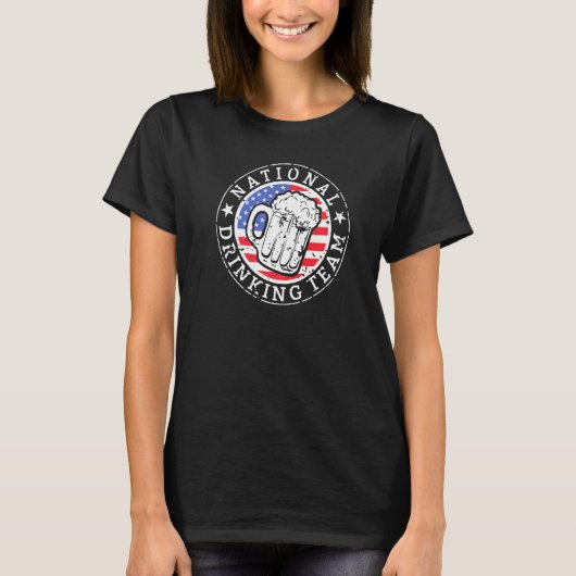 全国飲みチーム引用文ビアマグUsa国旗 Tシャツ (正面)
