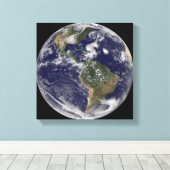 全地球と4つのストームシステムのビュー キャンバスプリント (インサイチュ (ウッドフロア))