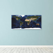 全地球の地形および地形シェーディング キャンバスプリント (インサイチュ (ウッドフロア))