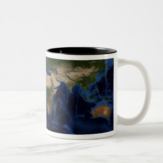 全地球の地形および地形シェーディング ツートーンマグカップ (右)