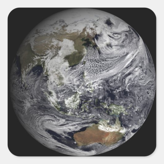 全地球の雲シミュレーション スクエアシール (正面)