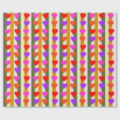 全大事な行事おもしろい、カラフルハートおよびストライプ ラッピングペーパー (フラット)