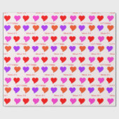 全大事な行事パーソナライズされたおもしろいカラフルハート ラッピングペーパー (フラット)