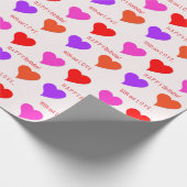 全大事な行事パーソナライズされたおもしろいカラフルハート ラッピングペーパー (角)
