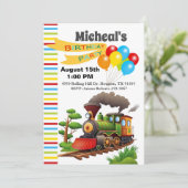 全客乗パーティー列車子供の誕生日招待状 招待状 (スタンド正面)