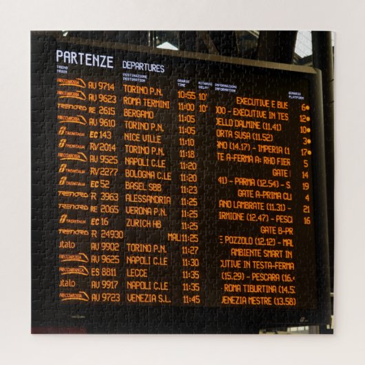 全客室 – イタリア鉄道時刻表 – 20 x 20インチ ジグソーパズル (縦)