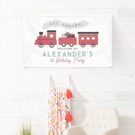全客室Crhistmasスチームトレイン誕生日へようこそ 横断幕 (インサイチュ)
