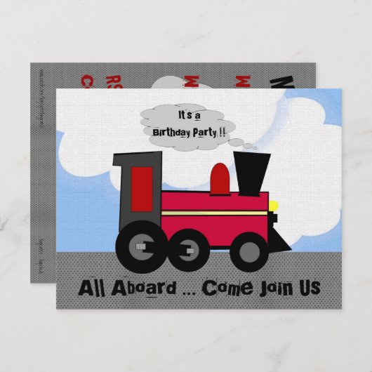 全客席列車パーティー 招待状 (正面/裏面)