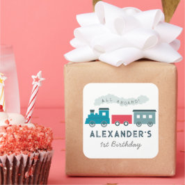 全客席蒸気機関車ブルーボーイ誕生日 スクエアシール