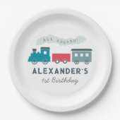 全客席蒸気機関車ブルーボーイ誕生日 ペーパープレート (正面)