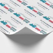 全客席蒸気機関車ブルーボーイ誕生日 ラッピングペーパー (角)