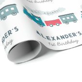 全客席蒸気機関車ブルーボーイ誕生日 ラッピングペーパー (ロールコーナー)