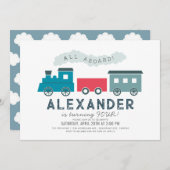 全客席蒸気機関車ブルーボーイ誕生日 招待状 (正面/裏面)