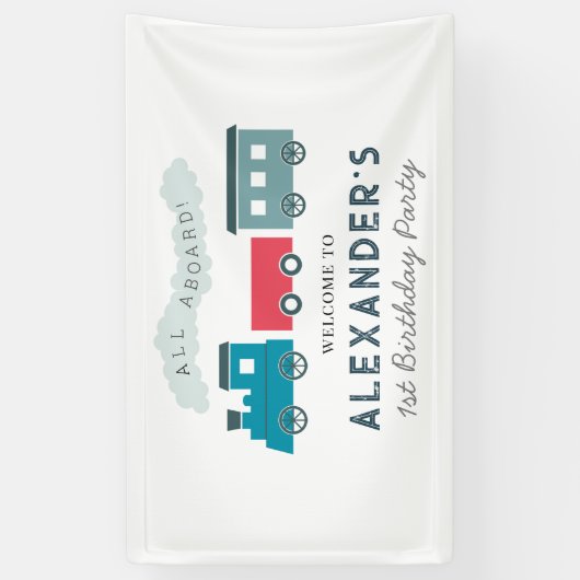 全客席蒸気機関車ブルーボーイ誕生日 横断幕 (縦)