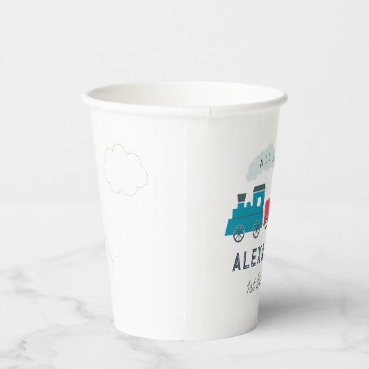 全客席蒸気機関車ブルーボーイ誕生日 紙コップ (右)
