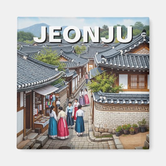 全州ハノックビレッジ韓国 マグネット (正面)