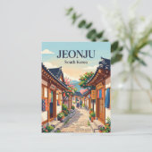 全州韓屋村路地 韓国 ポストカード (スタンド正面)