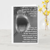 全帽子の鮫の挨拶状 カード (黄色い花)