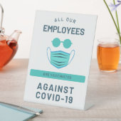 全従業員がCovid-19ホワイトの予防接種を受けている 台座サイン (インサイチュ)