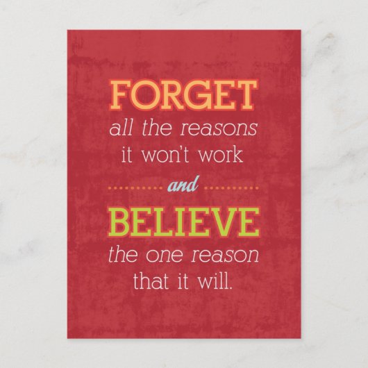 全忘れての理由が機能しない…やる気を起こさせる ポストカード (正面)