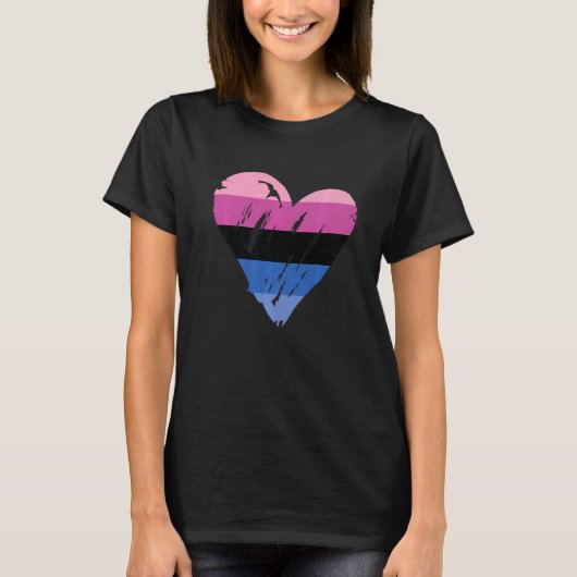 全性プライドハート国旗 Tシャツ (正面)