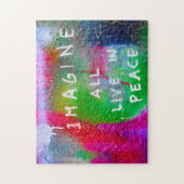 全想像体が落書きウォールの平和に住む –  ジグソーパズル (縦)