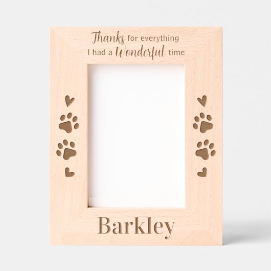 全感謝してい体のための木製写真ペット記念碑 レーザー彫刻フレーム (正面)