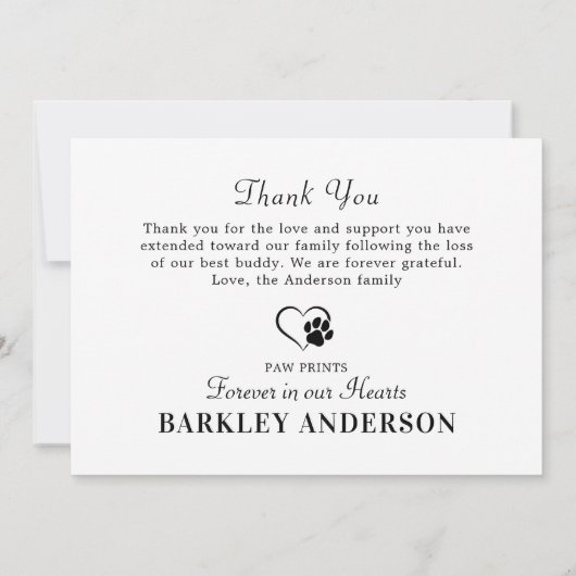 全感謝してい体の愛犬の記念写真 サンキューカード (裏面)