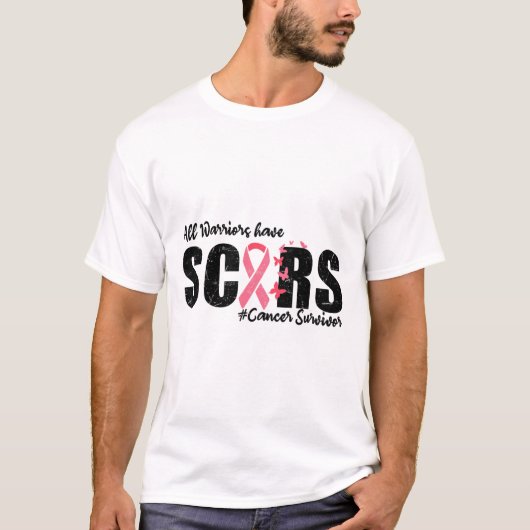 全戦士に乳がん生存者のイチジクの傷跡がある Tシャツ (正面)