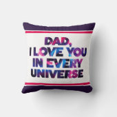 全文字デザイン宇宙であなたを愛する素敵なパパ クッション (裏面)