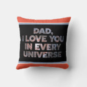 全文字デザイン宇宙であなたを愛する素敵なパパ クッション (裏面)