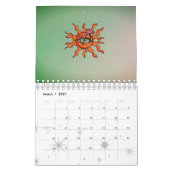 全日照式のキノコの光線 カレンダー (3月 2027)