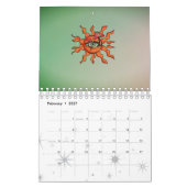 全日照式のキノコの光線 カレンダー (2月 2027)