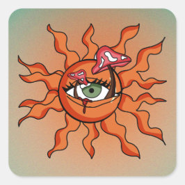 全日照式のキノコの光線 スクエアシール