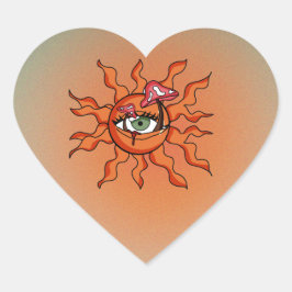 全日照式のキノコの光線 ハートシール