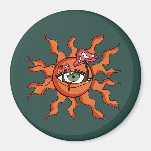 全日照式のキノコの光線 マグネット (正面)