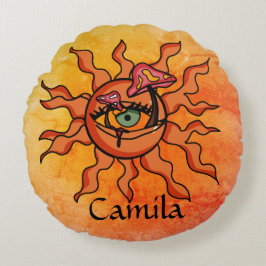 全日照式のキノコの光線 ラウンドクッション