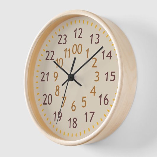 全時間自然天然木枠装飾品 壁時計 (傾斜)