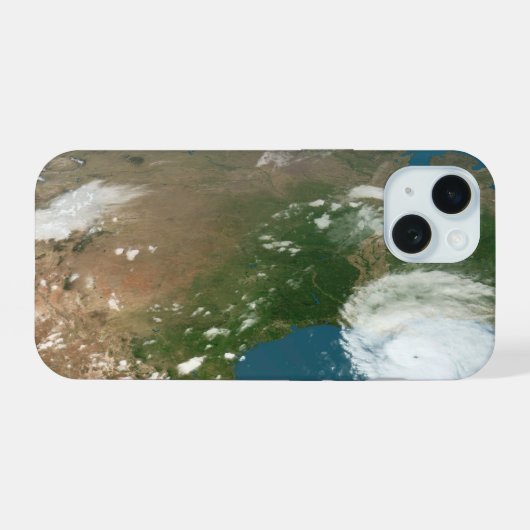 全景の地球とアメリカ iPhone 15ケース (裏面横)