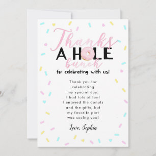 全束ドーナツテーマの誕生会を感謝していしています サンキューカード
